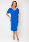 Lizabella V Neck Collar Pencil Dress, Blue