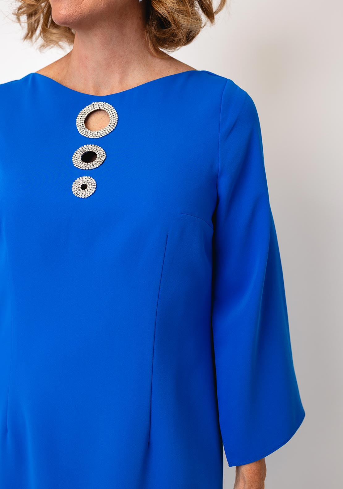 blue cheese dressing without blue cheese Lizabella Diamante Disc Pencil Dress, Blue
