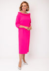 Lizabella Ruched Neck Midi Pencil Dress, Pink
