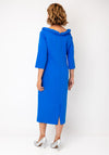 Lizabella Ruched Neck Midi Pencil Dress, Blue