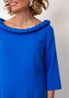 Lizabella Ruched Neck Midi Pencil Dress, Blue