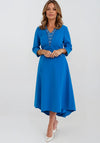 Lizabella Embellished Neck A-Line Dress, Royal Blue