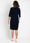Lizabella Pearl Trim Pencil Midi Dress, Navy