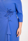 Lizabella Applique Waist Midi Dress, Azure Blue