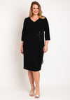 Lizabella Applique Waist Midi Dress, Black