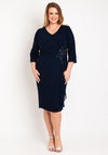 Lizabella Applique Waist Midi Dress, Navy