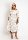 Lizabella Embossed Dip Hem Midi Dress, Stone