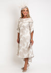 Lizabella Embossed Dip Hem Midi Dress, Stone