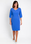 Lizabella Pearl Trim Tulip Sleeve Pencil Midi Dress, Azure