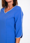 Lizabella Pearl Trim Tulip Sleeve Pencil Midi Dress, Azure