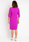 Lizabella Pearl Trim Tulip Sleeve Pencil Midi Dress, Fuchsia