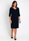 Lizabella Pearl Trim Tulip Sleeve Pencil Midi Dress, Navy