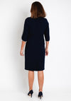 Lizabella Pearl Trim Tulip Sleeve Pencil Midi Dress, Navy