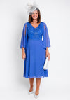 Lizabella Applique Chiffon Midi Dress, Azure