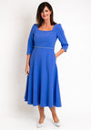 Lizabella Embellished Trim Midi Dress, Azure Blue