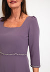 Lizabella Embellished Trim Midi Dress, Violet