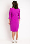 Lizabella Pearl Trim Midi Dress, Fuchsia