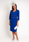 Lizabella Pearl Trim Midi Dress, Royal Blue