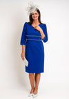 Lizabella Pearl Trim Midi Dress, Royal Blue