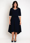Lizabella Pearl Trim A-Line Midi Dress, Navy
