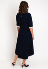 Lizabella Pearl Trim A-Line Midi Dress, Navy