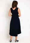 Lizabella Pearl Trim A-Line Midi Dress, Navy