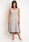 Lizabella Pearl Trim A-Line Midi Dress, Stone
