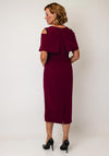 Lizabella Beaded Embellished Drape Pencil Dress, Berry Wine