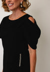 Lizabella Drape Panel Faux Wrap Pencil Dress, Black