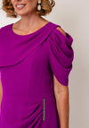 Lizabella Drape Panel Faux Wrap Pencil Dress, Purple