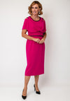 Lizabella Beaded Embellished Drape Pencil Dress, Hot Pink