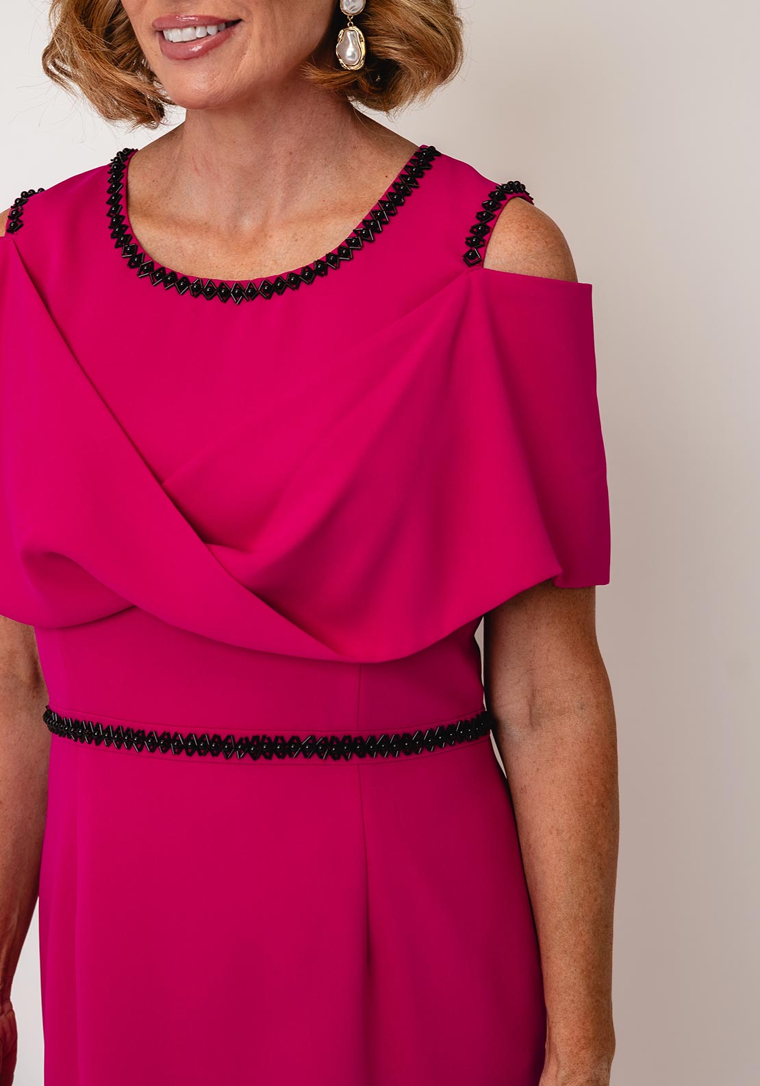 hot pink pencil dress Feather Detail Strapless Maxi Dress Hot Pink