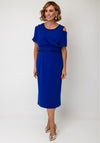 Lizabella Beaded Embellished Drape Pencil Dress, Royal Blue