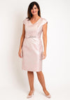 Lizabella Embossed Design Long Jacket & Dress Set, Blush Pink