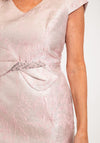 Lizabella Embossed Design Long Jacket & Dress Set, Blush Pink