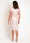 Lizabella Embossed Design Long Jacket & Dress Set, Blush Pink