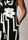 Lizabella Geometric Print Jumpsuit, Black and White