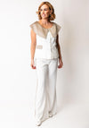 Kate Cooper Off The Shoulder Tailored Top, White and Mink