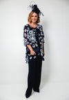 Lizabella Layered Top and Trousers, Navy