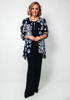 Lizabella Layered Top and Trousers, Navy