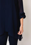Lizabella Chiffon Overlay Top and Trouser Co Ord, Navy
