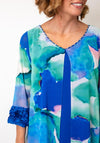Lizabella Chiffon Water-Colour Print Top and Trouser Co Ord, Blue