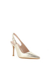 Lodi Serica Cracked Leather Stiletto Heeled Shoes, Gold
