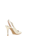 Lodi Serica Cracked Leather Stiletto Heeled Shoes, Gold