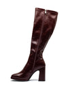 Lodi A-Limbo Knee High Block Heeled Boots, Wine