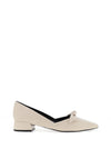 Lodi Amistad Leather Stud Slip On Pumps, Off White