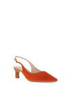 Lodi Chelin Suede Leather Sling Back Heeled Shoes, Burnt Orange