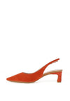 Lodi Chelin Suede Leather Sling Back Heeled Shoes, Burnt Orange