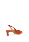 Lodi Chelin Suede Leather Sling Back Heeled Shoes, Burnt Orange