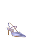 Lodi Elines Metallic Leather Diamante Heeled Shoes, Lilac